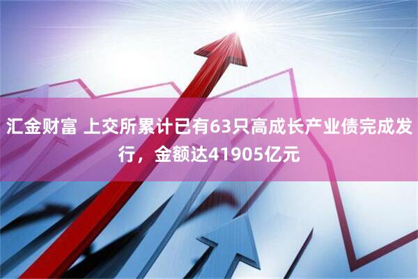 汇金财富 上交所累计已有63只高成长产业债完成发行，金额达41905亿元